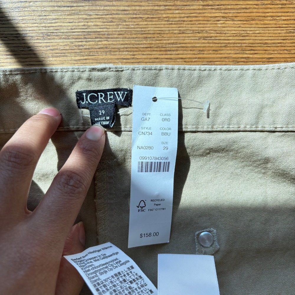 J Crew Slant Pocket Hammer Loop Painter Pants 29 Khaki Utility Minimal Neutral - Picture 11 of 16